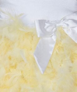 Baby Girl Yellow Feather Dress with White Bow