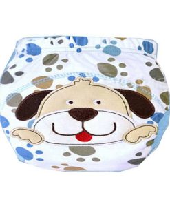 Cute Doggie Infant Bloomer in White with Paw Print