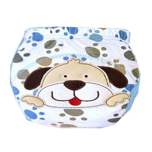 Cute Doggie Infant Bloomer in White with Paw Print