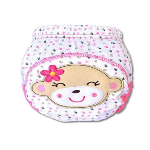 Buy Online Cute Dog Paw Print Baby Diaper Cover in Pink and White
