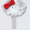 Cute Elephant Shaped Hair Clip in White with Red Bow for Newborn Indian Girls
