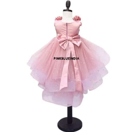 Mauve Dress in Net with Stone work– Girls Party Wear Dress