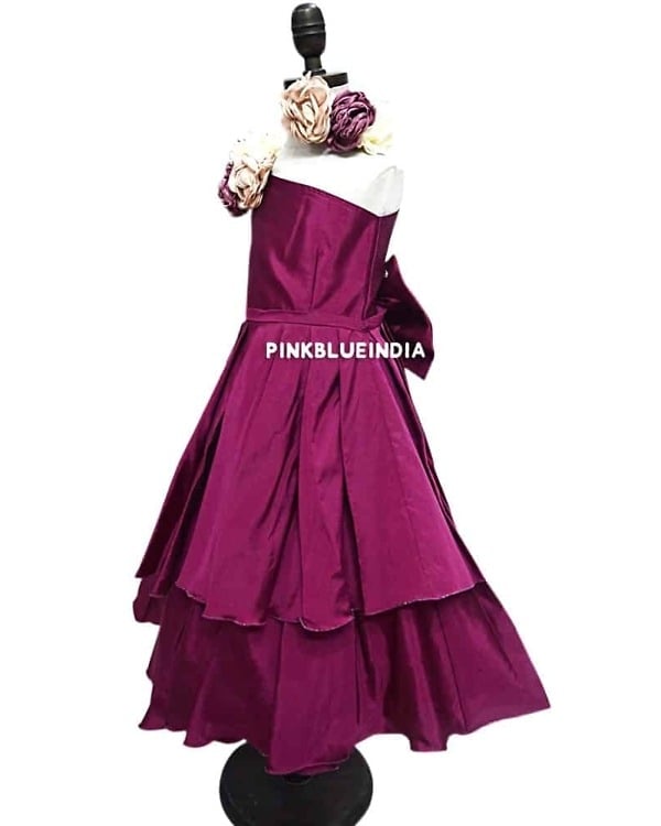 Cute one shoulder dress for baby girl birthday, elegant celebration wear