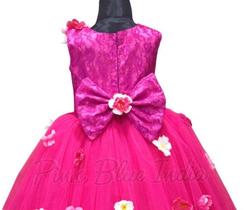 Baby pink colour gown party wear, Kids party Wear Boutique