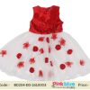 Baby Birthday Party Red and White Flower Girl Dress
