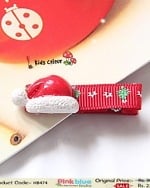 Cute Red Colored Hair Accessories With Santa Cap for Toddlers in India
