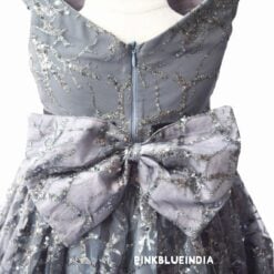 Silver & Gray Flower Girl Dress – Age 1 – 12Y Party wear Dress