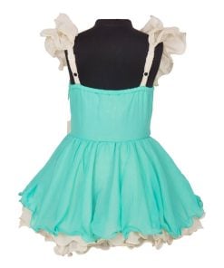 Sky Blue Sleeves Big Bow Special Occasion Dress For Baby Girl