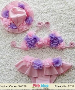 3pcs Toddler Baby Girl Beachwear Bikini Swimsuit Set online India