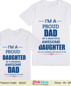 White Customized Family Matching Tee Daddy and Me Message Print
