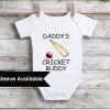 Cricket Baby Clothes, Daddy's Cricket Buddy Baby Onesie, Newborn Bodysuit