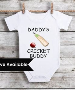 Cricket Baby Clothes, Daddy's Cricket Buddy Baby Onesie, Newborn Bodysuit