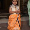 Buy Traditional Pre-stitched Dhoti Style Ready to Wear Neon Orange Dress