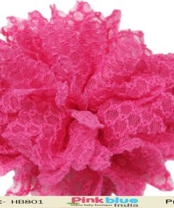 Attractive Deep Pink Crochet Hair Band with Beautiful Flower Toddlers in India