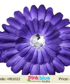 Blue Flowers Hair Band for Baby Girl