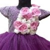 Purple Color Pearl Work Designer Birthday Party Dress Frock