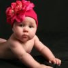 Shop Online Designer Red Summer Cap for Infant with a Big Flower Motif
