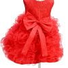 Red Ruffle Birthday Dress for Kids Girls