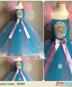 Disney Princess Frozen Elsa Costume Tutu Dress , Toddler girl Frozen tutu birthday theme outfit