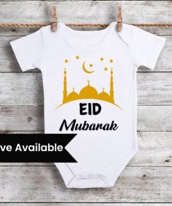Eid Mubarak Romper, Ramadan Muslim Baby Clothing, first Eid Outfit
