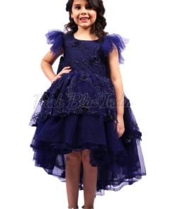 Blue High-low Dress, Baby Girl Birthday Party Dress 1 to 6 years