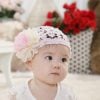 Broad Baby Pink Crochet Hair Band with a Flower