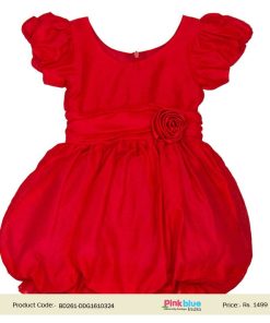 Summer Red Rose Floral Kids Party Dress baby girl special occasion Frock