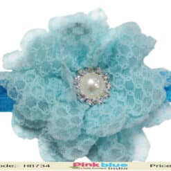 Sky Blue Net Flower Kids Hair Band