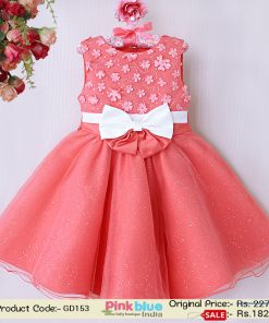 peach toddler party dress