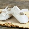 Elegant White Wedding Party Shoes for Indian Infant Girls with Free Floral Headband
