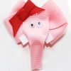 Peach Pink Elephant Shaped Fashion Hair Clip for Infant Girls with Red Bow