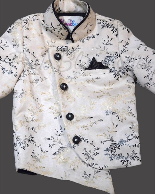 Indian Wedding Dhoti Pant Kurta Jacket Set For kids