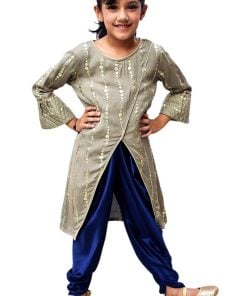 Little Girl Ethnic Wear Jacket Kurta and Dhoti Pant Set - Kids ethnic dress