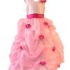 2017 Exquisite Girl Silk Designer Pink Rose Flower Gown Dress