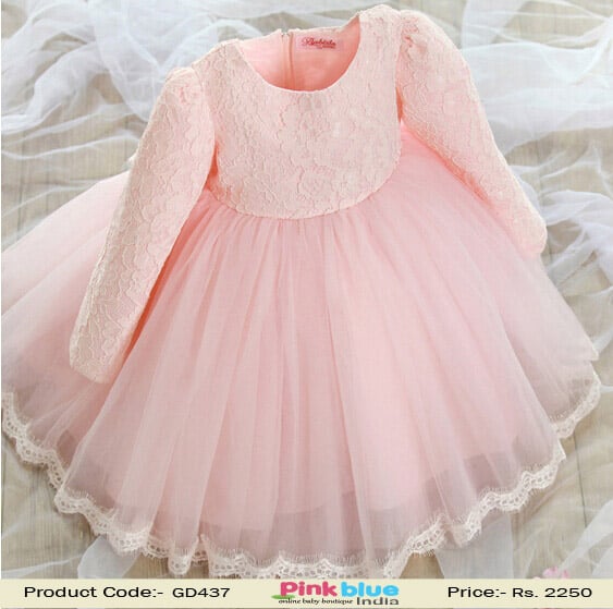 pink baby girl party frock