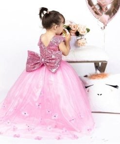 Fairy Tail Princess Gown, Baby Girl fairy Tail dress, Pink Party Wear Dress