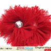 Fashionable Red Hair Band for Toddlers in India with Two Diamond Studded Flowers