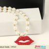 Fashion Necklace Jewelry with Red Lips Pendant with Pearl String