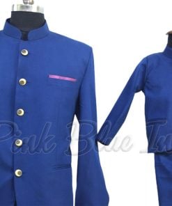 royal blue Father and Son Matching Bandhgala Wedding Suit