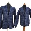 Father Son Combo Blue Checked Blazers