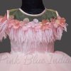 Baby feather dress, Pink Feather Flower Girl Dress