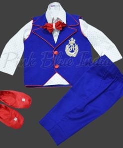 Blue Waistcoat Birthday Party Outfits for Boys, Kids Waistcoats Online