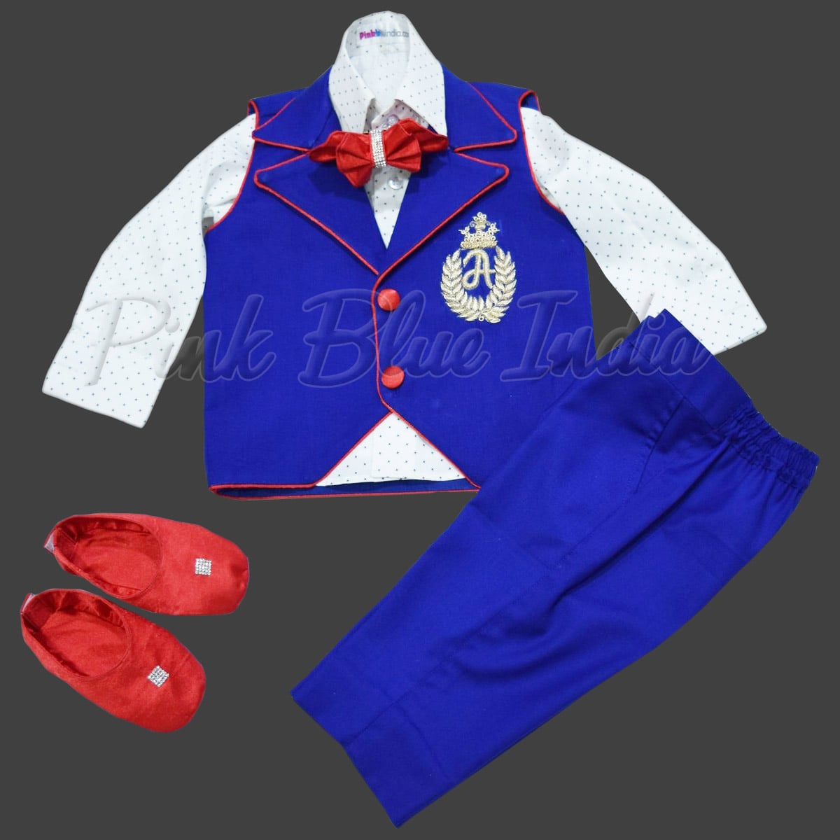 Blue Waistcoat Birthday Party Outfits for Boys, Kids Waistcoats Online