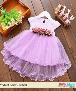 Baby Girl First Lavender Birthday Dress, One-year Frocks picture