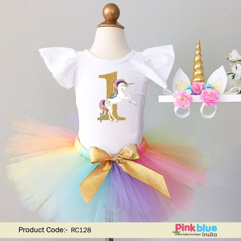 First Birthday Unicorn Outfit - Smash Cake 1st Birthday Baby Girl tutu Outfit