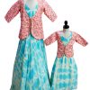 Buy online Mom and Daughter Matching Jacket Party Gown Dress