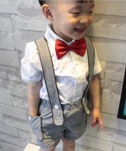 Grey and White Wedding Formal Suit for Infant Boys