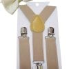 Free Size Adjustable Suspenders and Bow for Children in Beige