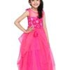 Fuchsia Floor Length Flower Girl Dress, Sleeveless Hot Pink Couture Dress