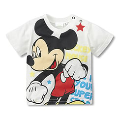 Cute and Funny White Infant Kids T-shirt with a Mickey Mouse Print